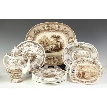 Group of 19th Cent. Brown Transferware