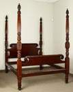 Early 19th Cent. Carved Mahogany 4-Post Bed