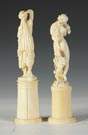 Pair of 19th Cent. Carved Ivory Classical Women