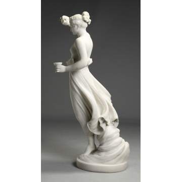 Pasquale Romanelli (Italian, 1812-1887) Marble Sculpture of woman