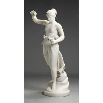 Pasquale Romanelli (Italian, 1812-1887) Marble Sculpture of woman