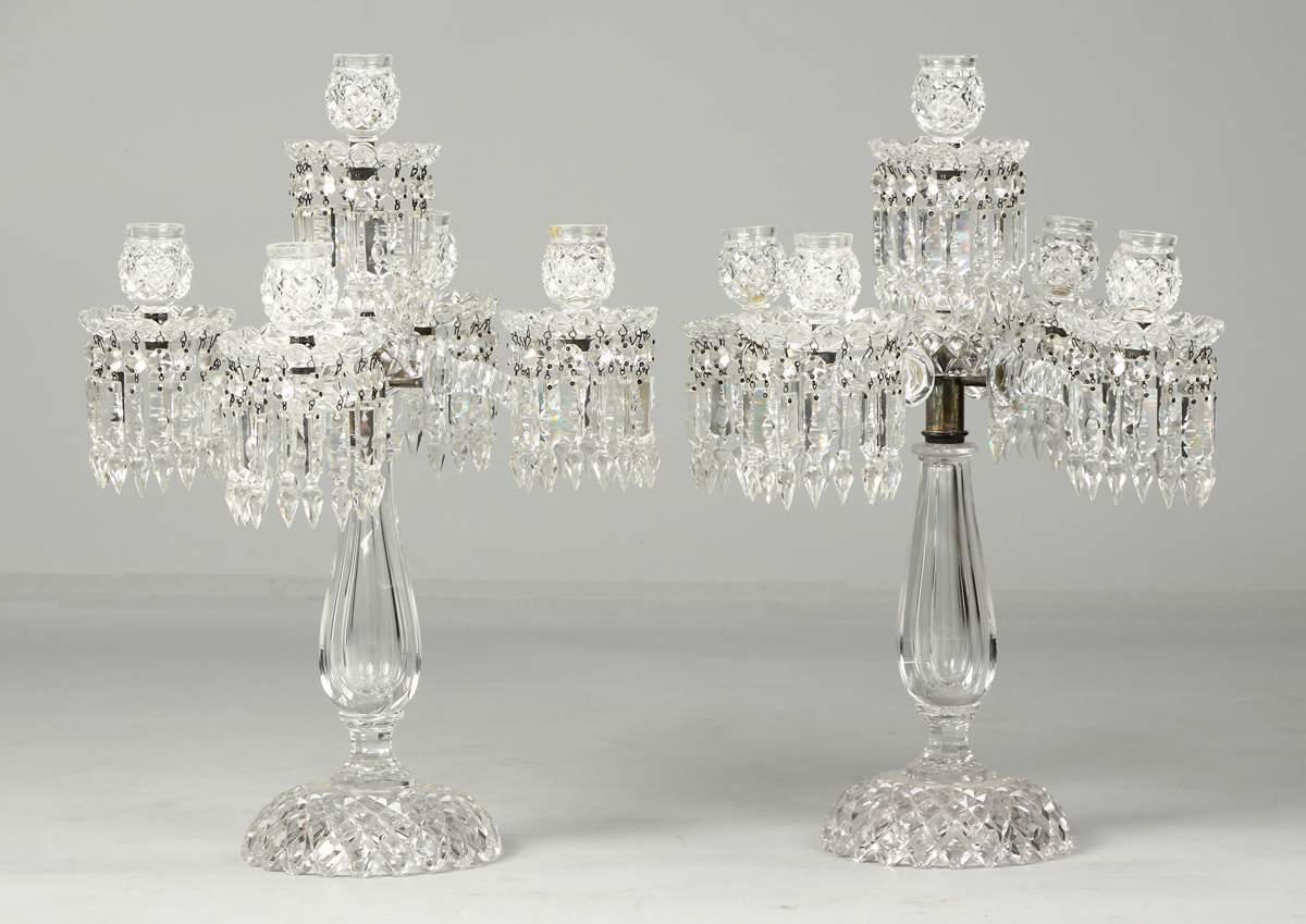Pair of Cut Glass Candelabras Cottone Auctions