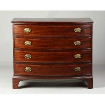 Chippendale 4 Drawer Mahogany Bow Front Chest