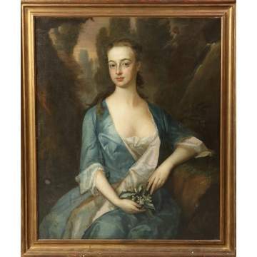 Attr. To Michael Dahl (1656-1743) Woman w/blue dress