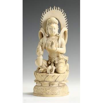 Chinese Carved Ivory Figure of Bodhisattva Avalokiteshvar