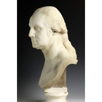 Period Carved Marble Bust of George Washington