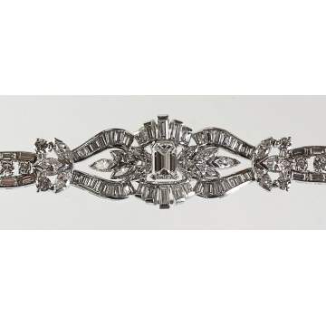 Fine Art Deco Diamond & Platinum Bracelet