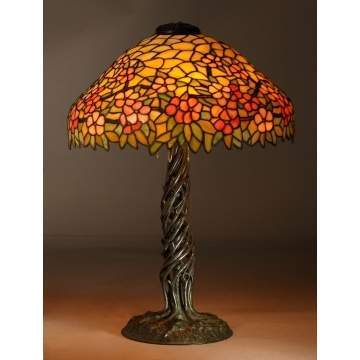 The Unique Art Glass & Metal Co. Bronze Dogwood Lamp
