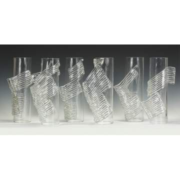 Ivo Rozsypal "Stream" 6 Piece Clear Sculpture