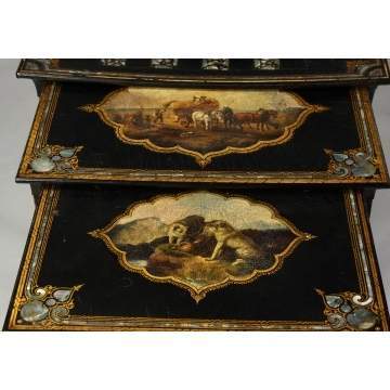 Set of 4 Victorian Paper Mache & Lacquered Wood Nesting Tables