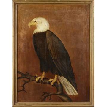 19th cent. O/C of a Perched Eagle