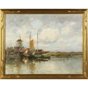Charles Paul Gruppe (American, 1860-1940) "October Skies, Holland" near Voorburg