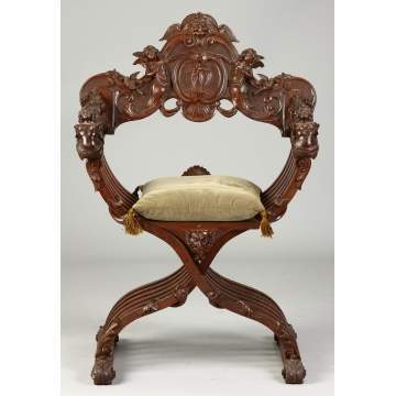 French Carved Walnut Chair