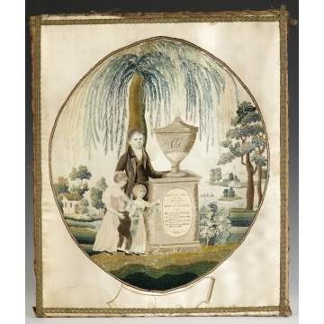 Fine Silk Chenille and Painted Silk Needlework