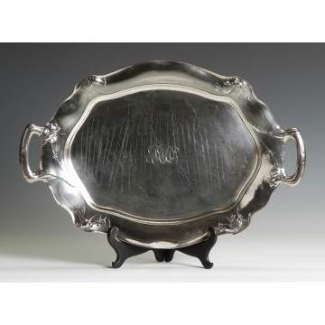 Gorham Martele Sterling Silver Tray w/Floral Border