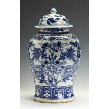 18th cent. Blue & White Chinese Temple Jar
