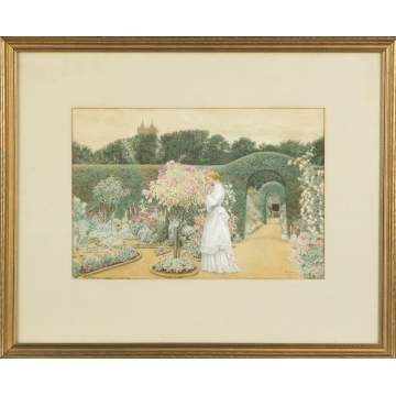 Alfred Edward Emslie (British, 1848-1918) "Love Among Roses"