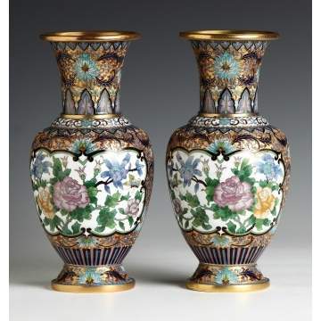 Pair of CloisonnÃ© Vases