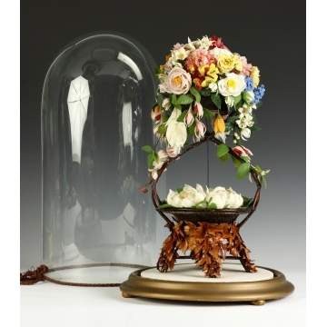 Victorian Wax Floral Centerpiece 