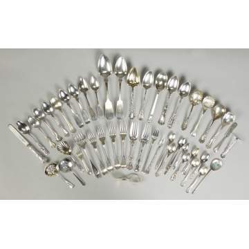 Large Group Misc. Sterling & Coin Flatware 