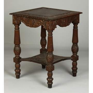 Horner Carved Oak Side Table