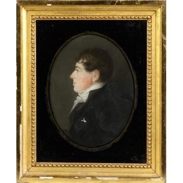 Portrait of Captain Jonathan Bowers on glass.