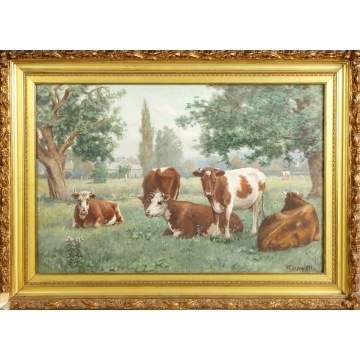 Wilson Marlatt (American 1837-1911)  Cows in pasture