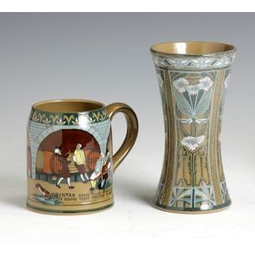 Emerald Deldare Ware Mug & Vase