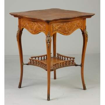 Victorian Oak Table w/brass mounts