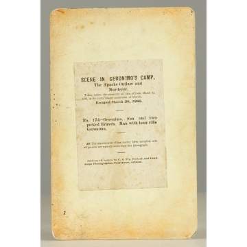 "Scene in Geronimo's Camp" Cabinet Card by C.S. Fly