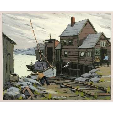 Walter Thomas Sacks (American, 1901-1961) Harbor Scene