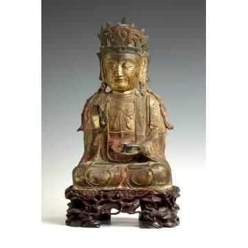 Chinese Ming Gilt Bronze Buddha
