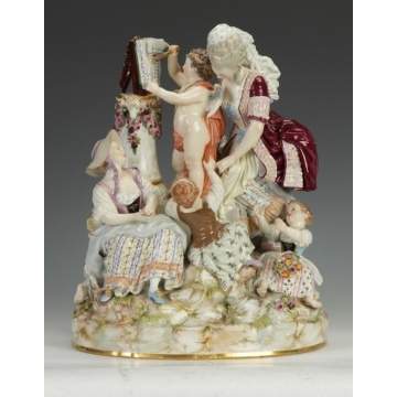 Meissen Porcelain Figural Group, "Lessons in Love"