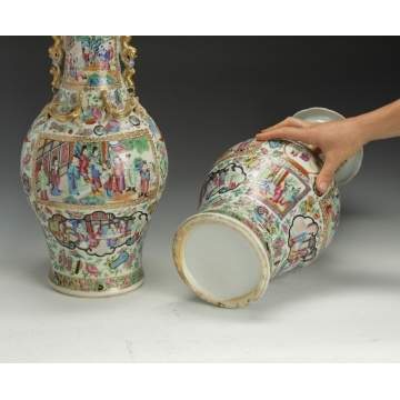 A Pair of 19th Cent. Chinese Export Famille Rose Vases