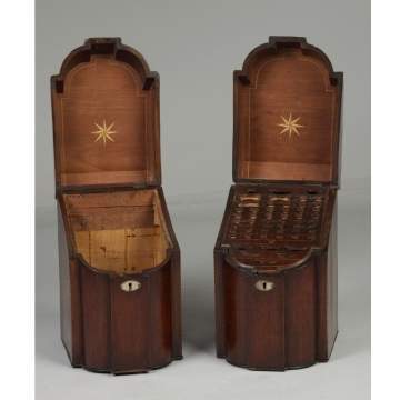 George III Inlaid Mahogany Knife Boxes