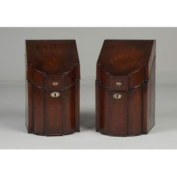 George III Inlaid Mahogany Knife Boxes