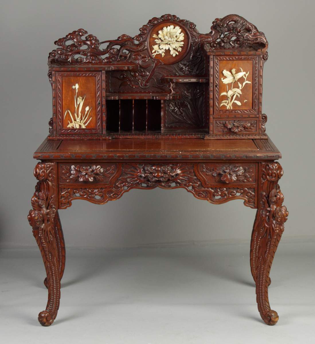 Carved Hardwood Oriental Desk Cottone Auctions