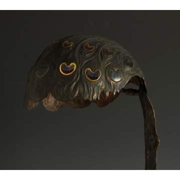 Unusual Bronze Peacock Lamp