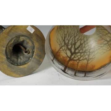 Handel Obverse & Reverse Painted Boudoir Lamp