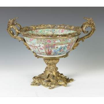 Famille Rose Bronze Mounted Porcelain Center Bowl
