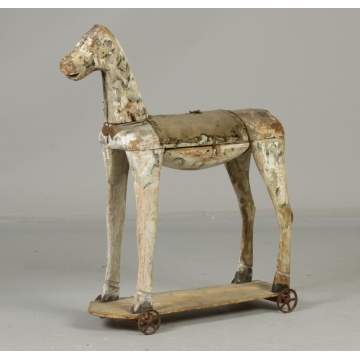 Carved Wood Dappled Folk Art Horse