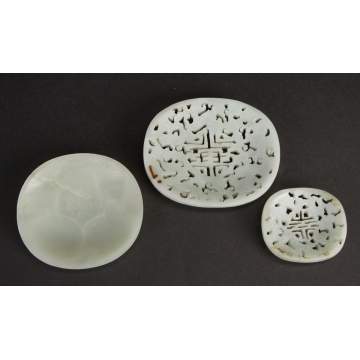 Chinese Carved White Jade Plaques
