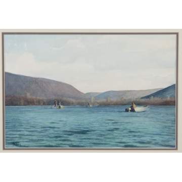 Thomas Aquinas Daly (American, B. 1937) "Early Spring on Honeoye Lake"