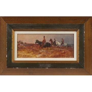 Lazlo Pataky (Hungarian, 1857-1912) Soldiers on Horseback