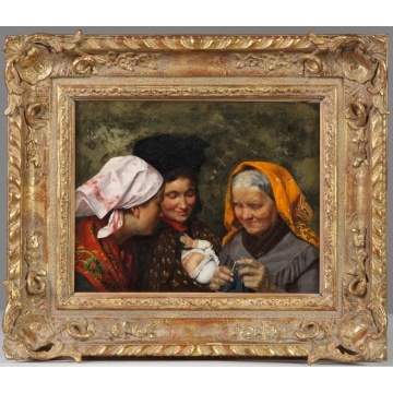 Karl Hermann Schellbach (German, 1850-1921 ) "The New Baby"