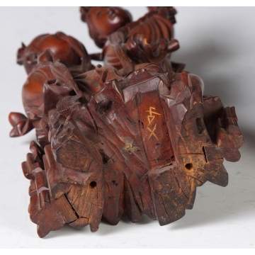 3 Carved Wood Figures