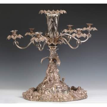 Monumental Silver Plate Candelabra Centerpiece