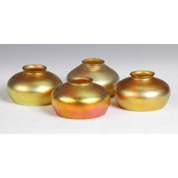 4 Steuben Gold Aurene Shades
