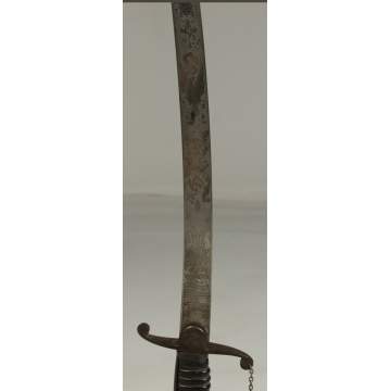 Engraved Revolutionary War Sword with Original Scabbard