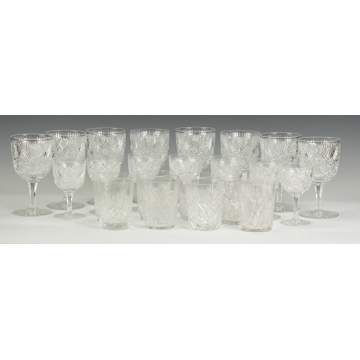 Cut Glass Stemware & Tumblers together with Etched Glass Stemware